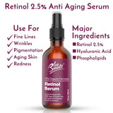 Retinol Serum (2.5%) -High potency anti-aging moisturizing serum  -  for spots and wrinkles ( 2 OZ) (*)